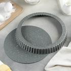 Форма для выпечки Доляна, d=26 см, съёмное дно, антипригарное покрытие, цвет серый - Фото 3