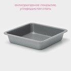 Противень Доляна «Элин. Мрамор», 22,5×22,5 см, антипригарное покрытие, цвет серый - Фото 2