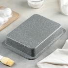 Противень Доляна «Элин. Мрамор», 32×22×5 см, антипригарное покрытие, цвет серый - Фото 3