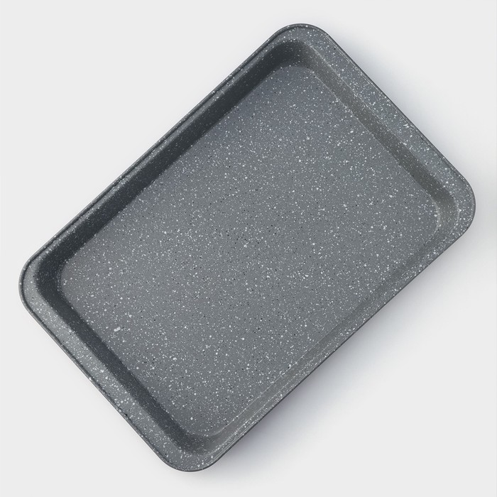 Противень для выпечки Доляна, 42×28,5×5 см, антипригарное покрытие, цвет серый - фото 1927714189