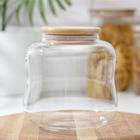 Банка стеклянная для сыпучих продуктов «Эко. Изгиб», 1,3 л, 13,5×12,5 см - Фото 1