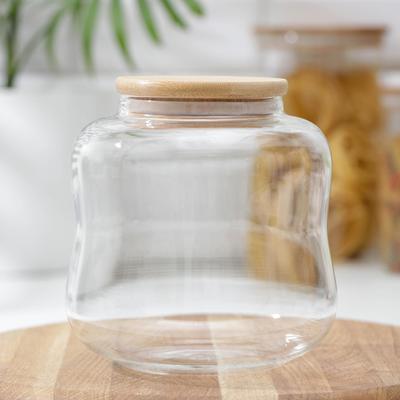 Банка стеклянная для сыпучих продуктов «Эко. Изгиб», 1,3 л, 13,5×12,5 см