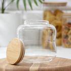 Банка стеклянная для сыпучих продуктов «Эко. Изгиб», 1,3 л, 13,5×12,5 см - Фото 3