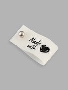 Бирка с кнопкой Made with love Арт Узор, 8×1.8 см, 10 шт., белая, чёрная - Фото 2