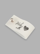 Бирка с кнопкой Made with love, 8×1.8 см, 10 шт., белая, чёрная - Фото 2