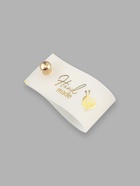 Бирка с кнопкой Hand made, 8×1.8 см, 10 шт., цвет золотой, белый - Фото 2