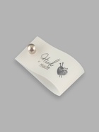 Бирка с кнопкой Hand made, 8×1.8 см, 10 шт., цвет серебряный, белый - Фото 2