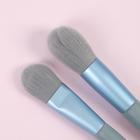 Набор кистей для макияжа «Парфе», 5 предметов, футляр на кнопке, цвет серый/голубой - фото 54719987