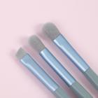 Набор кистей для макияжа «Парфе», 5 предметов, футляр на кнопке, цвет серый/голубой - фото 54719988