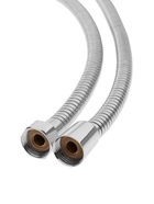 Душевой шланг ZEIN Z21PS, растягивающийся 150-200 см, гайки латунь, нержавеющая сталь, Имп/Имп - Фото 4