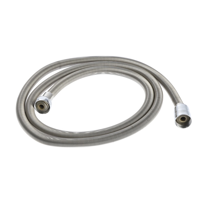 Душевой шланг ZEIN Z45PS, растягивающейся, 150-200 см, гайки металл 1/2, нержавеющая сталь, Имп/Имп