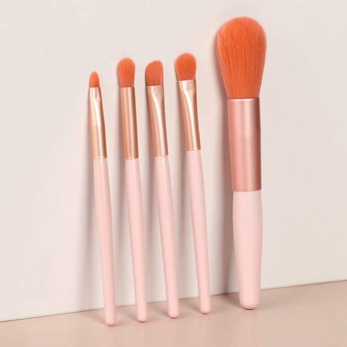 Набор кистей для макияжа «Мармеладка», 5 предметов, розовый - Фото 1