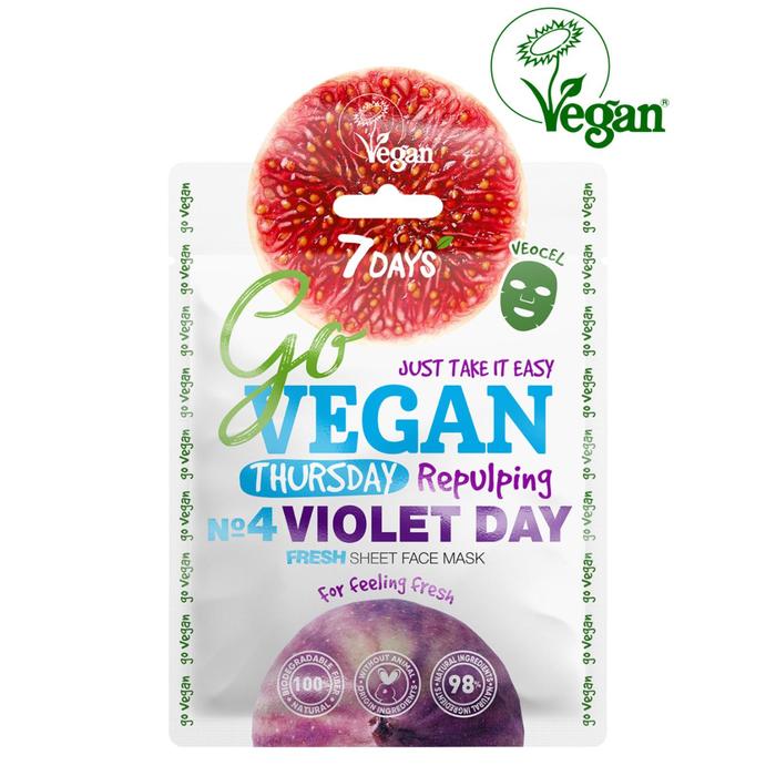 Тканевая fresh маска для лица 7 DAYS GO VEGAN Thursday VIOLET DAY, 25 г - Фото 1