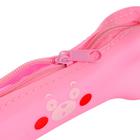 Пенал школьный Calligrata «Кость» на молнии, силиконовый, розовый - Фото 3