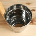 Ковш для обливания для бани и сауны, 2 л, металлический, деревянная ручка - Фото 6