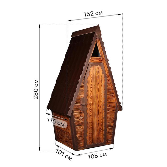 Туалет дачный, деревянный, 280 × 152 × 115 см, 1 и 2 - го сорта, «Теремок» - фото 1901407806