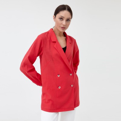 Жакет женский двубортный MIST р. 50, коралловый