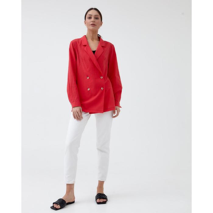 Жакет женский двубортный MIST р. 50, коралловый 50142