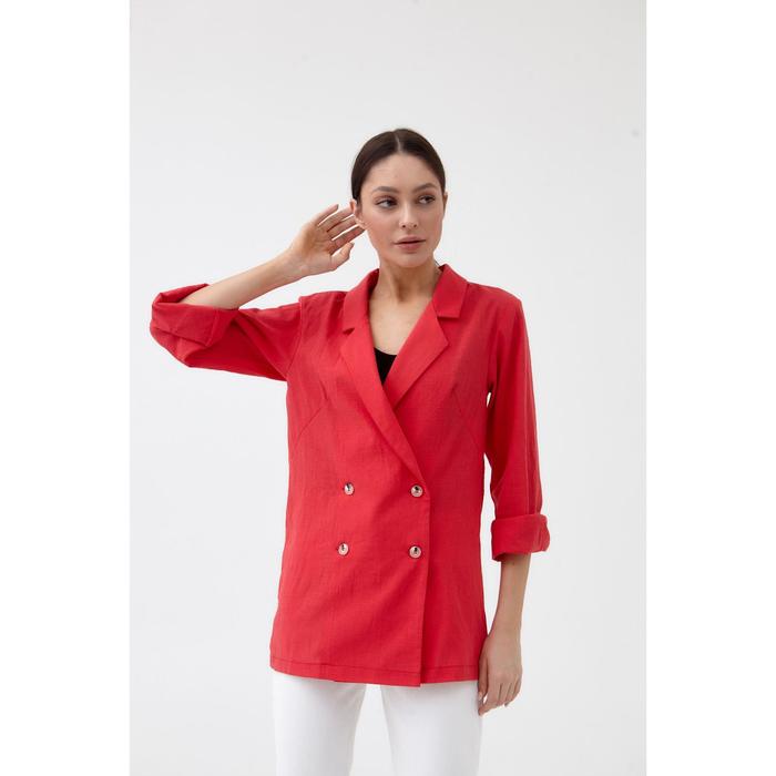 Жакет женский двубортный MIST р. 50, коралловый 50142