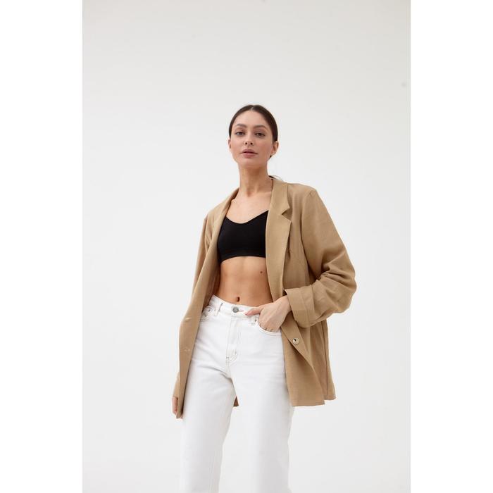 Жакет женский двубортный MIST р. 42, бежевый 50146