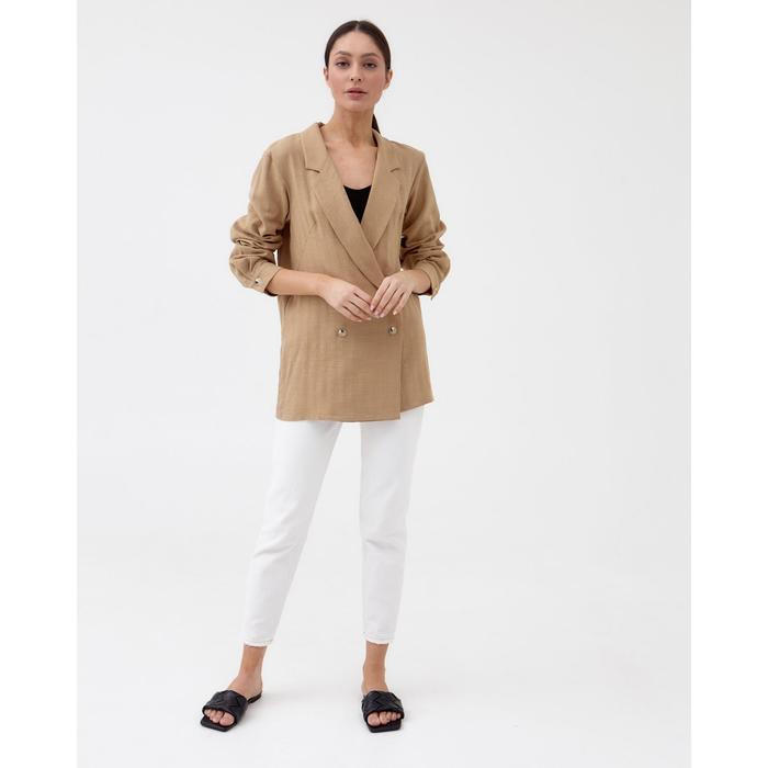Жакет женский двубортный MIST р. 42, бежевый 50146