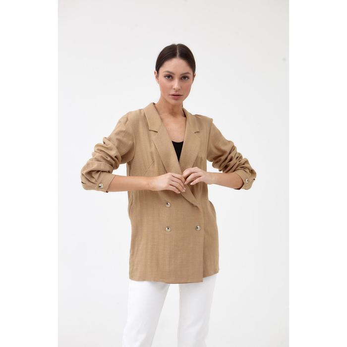 Жакет женский двубортный MIST р. 42, бежевый 50146