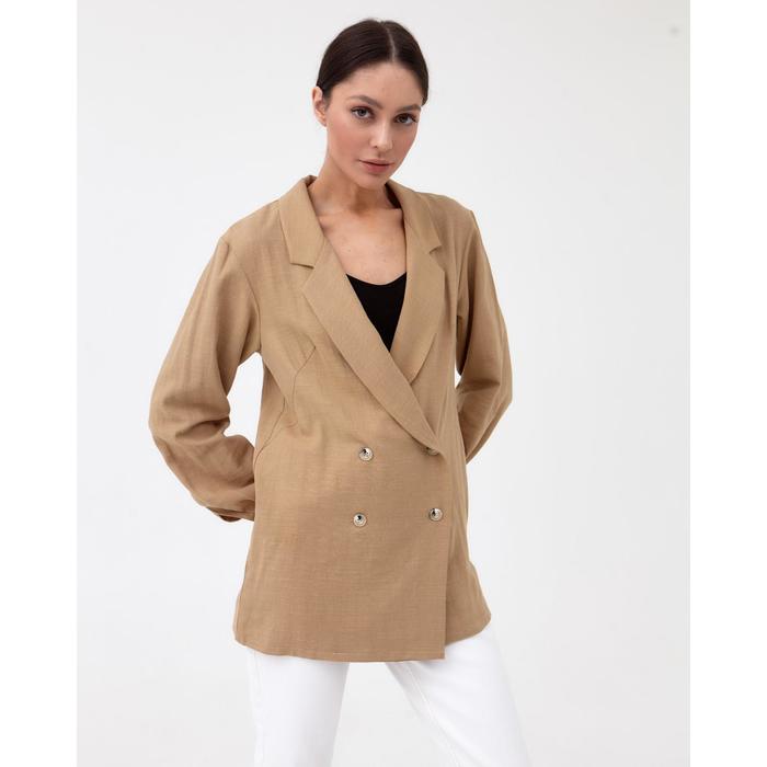 Жакет женский двубортный MIST р. 42, бежевый 50146