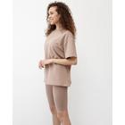 Футболка женская MINAKU OVERSIZE FIT: цвет коричневый, р-р 44 - Фото 2