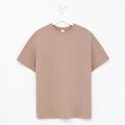 Футболка женская MINAKU OVERSIZE FIT: цвет коричневый, р-р 44 - Фото 5