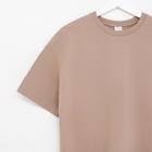 Футболка женская MINAKU OVERSIZE FIT: цвет коричневый, р-р 44 - Фото 6