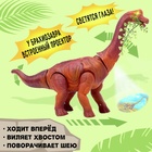 Динозавр «Брахиозавр травоядный», работает от батареек, откладывает яйца, с проектором, цвет коричневый - Фото 3
