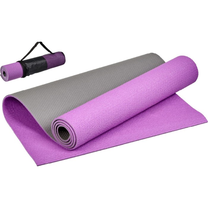 Коврик для йоги и фитнеса Bradex SF 0691, 183х61х0,6 см, двухслойный фиолетовый