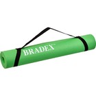 Коврик для йоги и фитнеса Bradex SF 0694, 183х61х0,4 см, зеленый с переноской - Фото 1