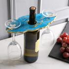 Подставка для вина и бокалов «Голубая лагуна», 25 х 0,6 х 13 см - Фото 1