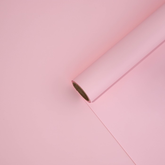 Плёнка для цветов упаковочная матовая «Светло-розовый», 0.5 x 8 м, 55 мкм - Фото 1