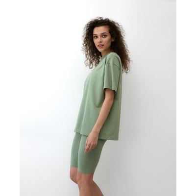 Футболка женская MINAKU OVERSIZE FIT: цвет оливковый, р-р 42