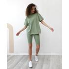 Футболка женская MINAKU OVERSIZE FIT: цвет оливковый, р-р 42 - фото 27452572