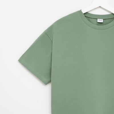 Футболка женская MINAKU OVERSIZE FIT: цвет оливковый, р-р 42