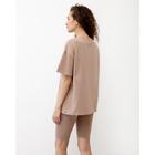 Футболка женская MINAKU OVERSIZE FIT: цвет коричневый, р-р 52 - Фото 3