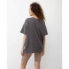 Футболка женская MINAKU OVERSIZE FIT: цвет графитовый, р-р 46 - Фото 4
