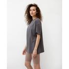 Футболка женская MINAKU OVERSIZE FIT: цвет графитовый, р-р 50 - Фото 3
