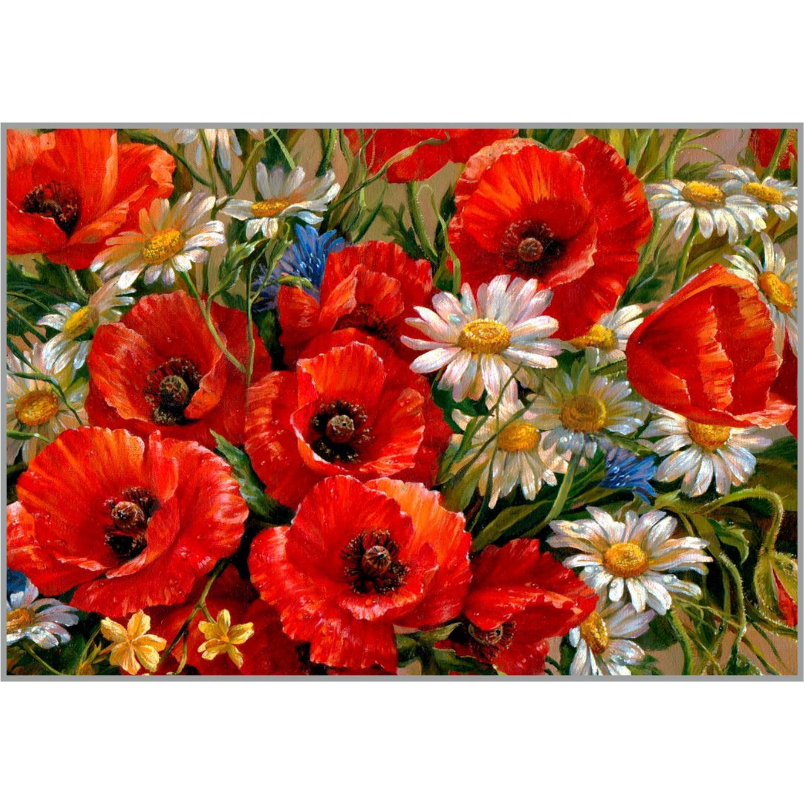 Алмазная мозаика «Маки» 29.5x20.5 см, 30 цветов (7070732