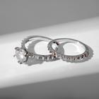 Кольцо «Сокровище» аккуратный кристаллик, цвет белый в серебре, размер 19 - фото 25631399