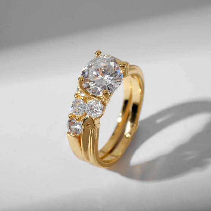 

Кольцо «Сокровище» кристалл куб, цвет белый в золоте, размер 19