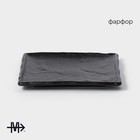 Блюдо для подачи Magistro Pietra lunare, 16×16 см, квадратное, фарфор, чёрное - Фото 2