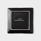 Блюдо для подачи Magistro Pietra lunare, 16×16 см, квадратное, фарфор, чёрное - Фото 4