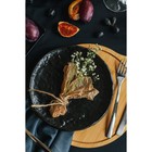 Блюдо фарфоровое для подачи Magistro Pietra lunare, d=21 см, цвет чёрный - Фото 4