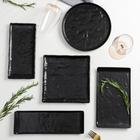 Блюдо Magistro Pietra lunare для подачи, 25×12 см, фарфор, цвет чёрный - Фото 3