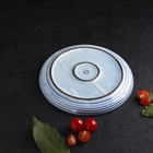 Тарелка фарфоровая обеденная Magistro Garland, d=22 см, цвет голубой - Фото 4
