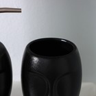 Набор аксессуаров для ванной комнаты SAVANNA «Вуду», 3 предмета (мыльница, дозатор для мыла, стакан), цвет чёрный - фото 8673102